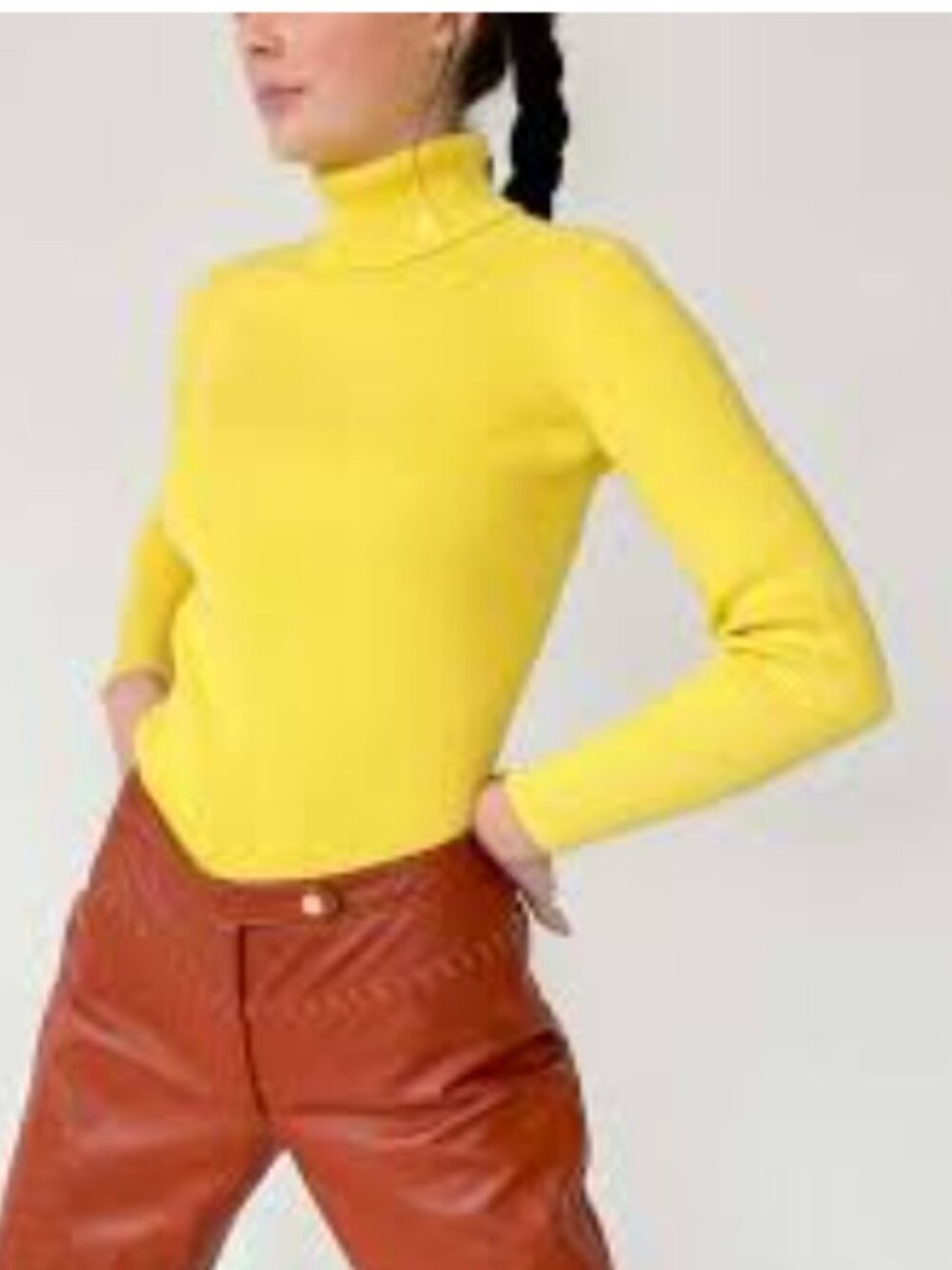 Lauren Ralph Lauren Yellow/Gold Ribbed Turtleneck Size Medium
